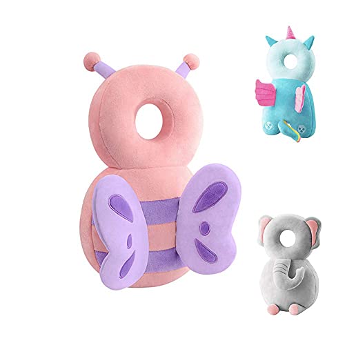 Image of JunNeng Baby Head Protector Backpack, Toddler Walking Fall Head Protection, Pink Butterfly