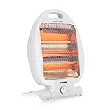 Geepas Quartz Halogen Heater | Lightweight Energy Efficient Electric Heater | 2 Heat Settings 400W/800W | Safety Tip Over Switch & Low Running Cost | Portable Room Heater for Home Caravan Office