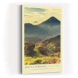 Paul Sinus Tableau mural 60 x 90 cm Mont Sindoro Indonesia Paysage volcanique sur Java à la lumière du matin avec végétation tropicale
