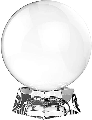 Moi Doi Crystal Ball, Crystal Clear Ball, K9 Crystal Suncatchers Ball with Stand for Photography/Meditation/Divination or Wedding/Home/Office Decoration