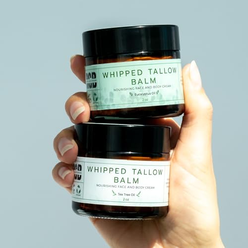 Really Good Blends Whipped Tallow Balm (Eucalyptus), Hypdrating Face & Body Cream - Beef Tallow Balm Moisturizer for All Skin Types - Grass Fed & Organic, 2 oz