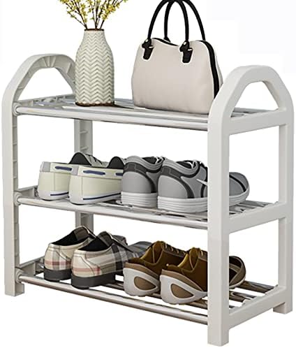 Small Shoe Rack, 3 Tier Shoe Rack, Mini Shoe Organizers, Footware Storage, Quick Assembly No Tools Required, Kids Shoe Shelf Storage Shoe Stand Organizer for Closet Entryway Hallway 42X19X43cm
