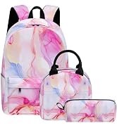 Scovotec Marble School Backpack for Kids Boys Girls, Boys Girls School Backpack Set with Lunch Bo...
