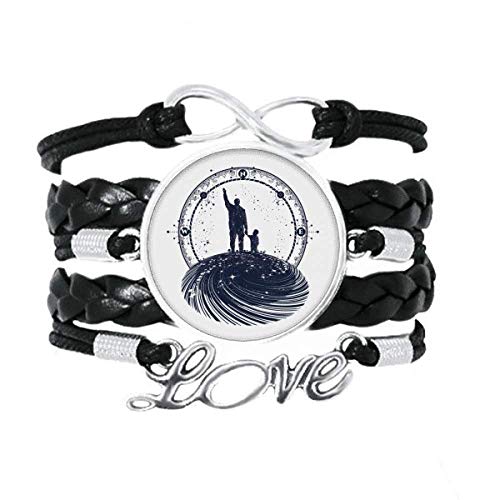 Bracelet à tricoter en cuir torsadé motif géométrique artistique