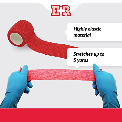 Ever Ready First Aid Self Adherent Cohesive Bandages 2" X 5 Yards - 6 Count, Rainbow Colors #TOP3