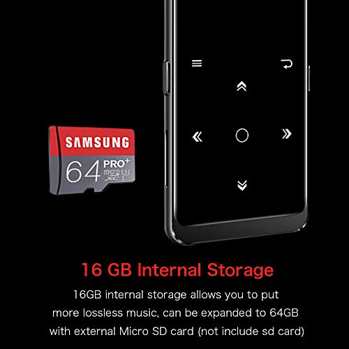 16GB MP3 Player, Supereye MP3 Player with Bluetooth 4.1, Portable HiFi Lossless Sound MP3 Music Player with FM Radio, Recording, E-Book, Backlit Keys, Support up 64G, (Music Headphones Included)