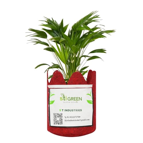 Image of Geo Fabric Grow Bags for Plants 4X5 Inch (Pack of 5) | 400 GSM Heavy Duty UV-Protected Round Maroon Colour Plant Bags for Terrace and Vegetable Gardening | Strong & Reusable|