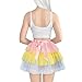 Littleforbig Women's Mesh Tulle Puffy Petticoat Tutu Ballet Bubble Short Rainbow Ballerina Skirt Multicolor XL