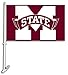 NCAA Mississippi State Bulldogs Car Flag with Wall Bracket 18 x 11in