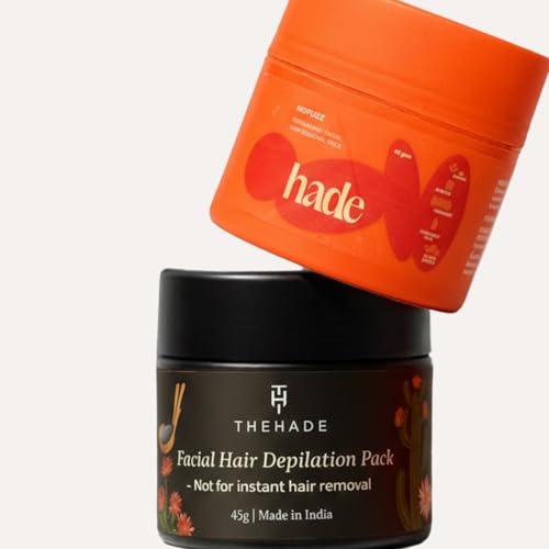 Image of NOFUZZ Turmeric Herbal Permanent Facial Hair Removal Pack | Painless Hair Removal | Lightens Thick Facial Hair | No Irritation, No Skin Rashes | 45g