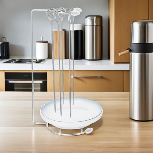 Soporte para brochetas Toddmomy vertical de acero inoxidable con bandeja 7