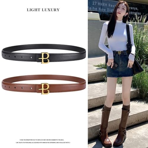 Luxury Design Women Thin Waist Strap Trouser Dress Belts PU Leather Belt Slide Buckle Waistband(black)2