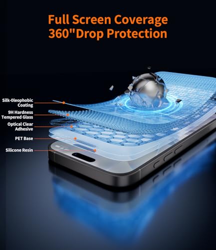 Image of Beizun for iPhone 17 Screen Protector, 3-Pack 9H+ Tempered Glass, Easy Installation, Bubble-Free & Dust-Free, Case Friendly, Full Coverage, 3D Curved Edges