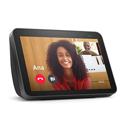Echo Show 8 (2nd Gen, 2021 release) | International Version with EU Power Adaptor | HD smart display...
