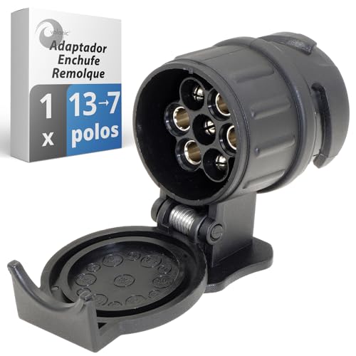 valonic Adaptador Enchufe Remolque - 13 a 7 - Accesorios para Caravana, Coche, camión, Porta bicis 