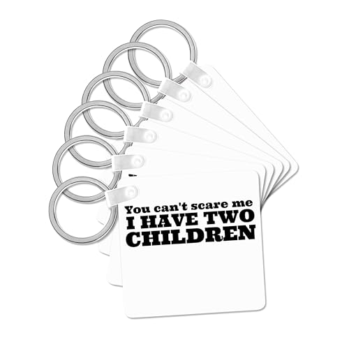 3dRose, You cant scare me I have two children, set of 6 Key Chains