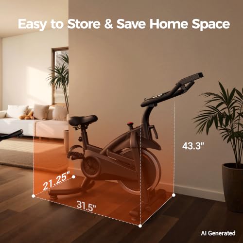 Image of CURSOR FITNESS Exercise Bike,0-100 Resistance,300LB High Carbon Steel Bike | Stationary Bike for Home, Indoor Cycling Bike, Training Bike, Silent Belt Drive, App Link, Tablet Mount, Heart Rate Monitor