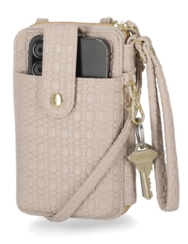 Image of Mundi Jacqui RFID Crossbody Wallet for Women, Vegan Leather Small Travel Handbag with Phone Holder, Compact Organizer with Card Slots and Adjustable Strap, Vacation Purse in