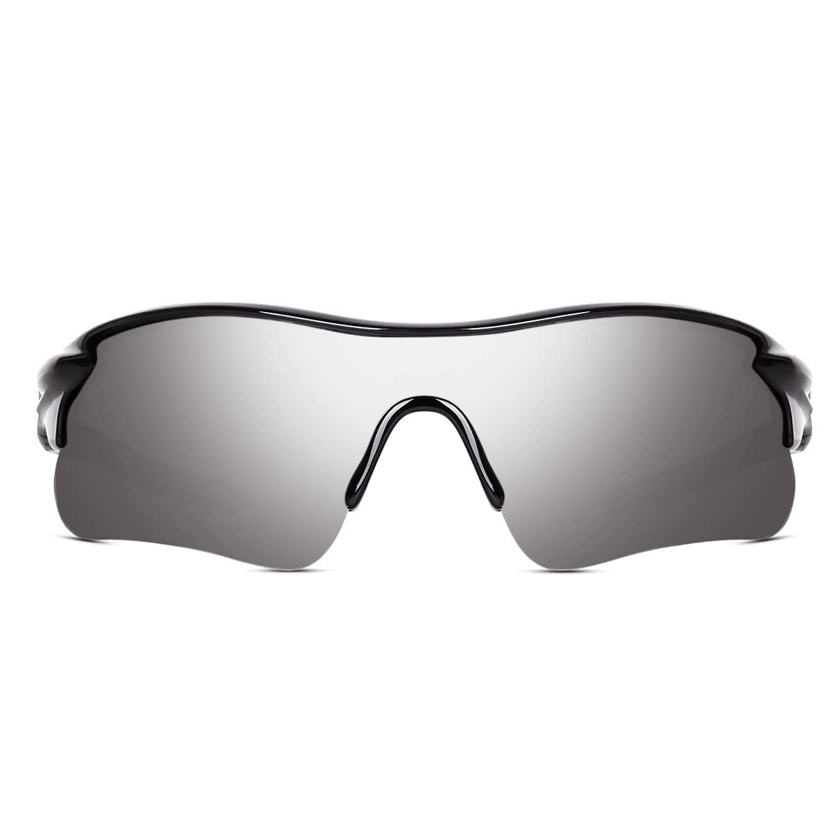 Sports Sunglasses UV400 Protection | Grey Color Mirror Lens | Wrap Around Polycarbonae Frame | Cricket Running Cycling Sports Eyewear Grey-image-28