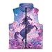 Rarucativ Unicorn Kids Sleeveless Vest Wind Proof Kids' Outerwear Sleeveless Jacket with Pockets Polyester Fashion Stand Collar Lightweight Zip Coats for Spring, Fall and Winter