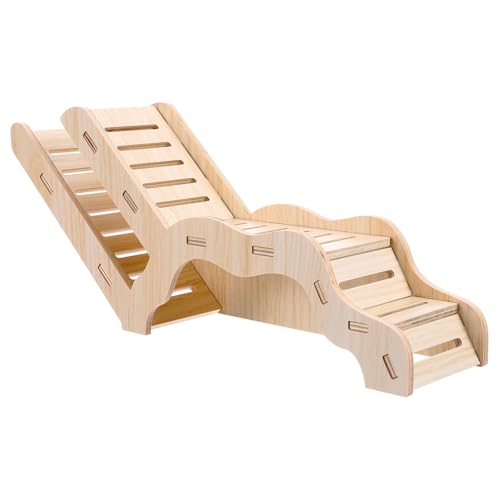 HJZHI Cachette polyvalente pour hamster et tunnel d'exploration, maison de hamster avec échelle d'escalade en bois pour gerbilles, hamsters, petits...