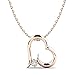 Produktbild Halskette Damen Jannet mit VS Diamant 0,03 ct - Aus 9K 375 Rotgold - Umwerfende Herzkette für Frauen von Moncoeur - Kette mit Diamant - Herzanhänger Gold + 45cm lange Kette + Luxus-Etui