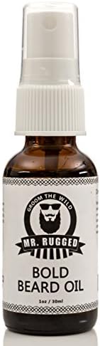 Mr Rugged Pump Beard Oil Conditioner 1oz - Argan Oil - Jojoba Oil - Tea Tree Oil - Lavender Oil - Vitamin E - Cedar Wood Essential Oils - Spray Bottle 100% Natural Handmade Beard Conditioner Care