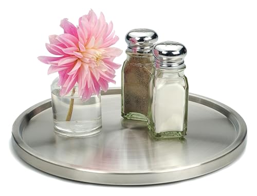 RSVP International Endurance TURN-1 Turntable Lazy Susan, Stainless Steel, 10.5" | Handy in Cabinet, Refrigerator or on Counters | Organize Spices, Canned Foods, Pots, Pans, Dinnerware, 10.5 Inch by RSVP International - Image 2