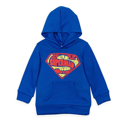 Sweat à capuche Superman en polaire bleu idéal pour le collège et les loisirs en hiver