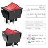 Heschen Rocker Switch ON-Off DPST 4 Terminals Red Light 16A 250VAC 2Pack