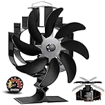 JossaColar 8-Blade Oscillating Log Burner Fan Heat Powered | Stove Fans Log Burners for Wood Burning Stove | Eco Fire Fan | Fireplace Accessories Tools