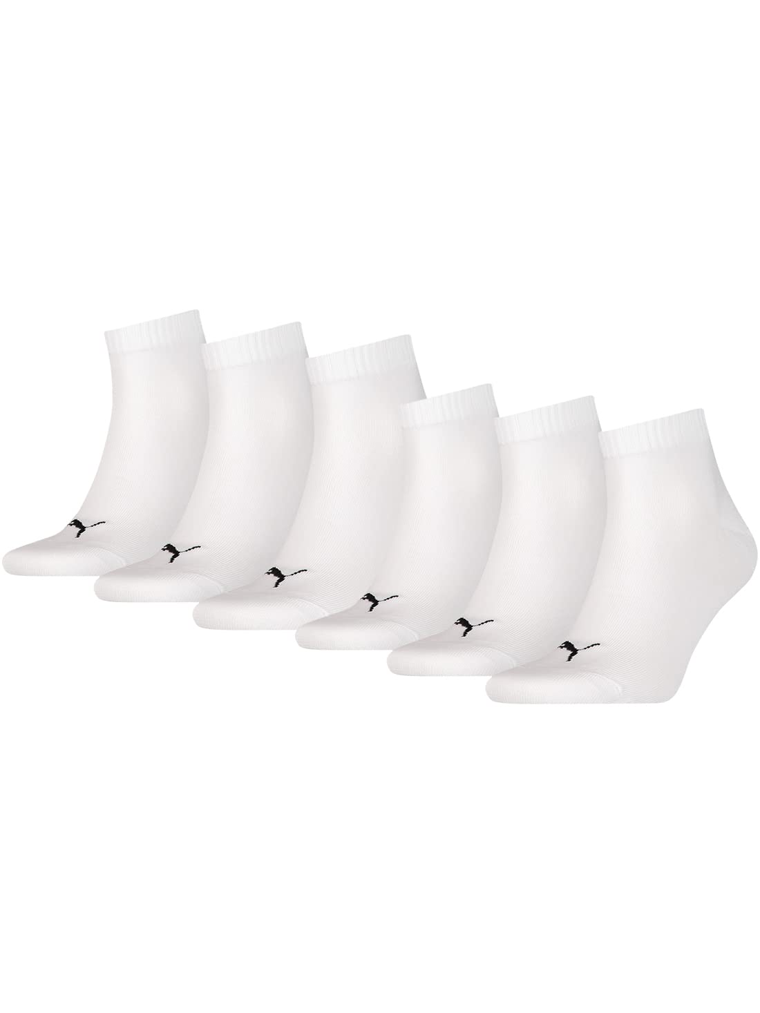 PUMA 6 Pairs Quarter Socks White 9-11 (43/46)