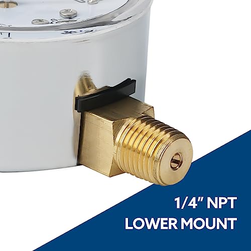 senctrl 0-5 psi low pressure gauge capsule gauge 2-1234 dial size 1434 npt lower mount zero adjustment for air water gas pressure test