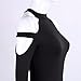 Women's Sexy Halter Long Sleeve Off Shoulder Bodycon Party Club Midi Dress, #1 Black, Medium