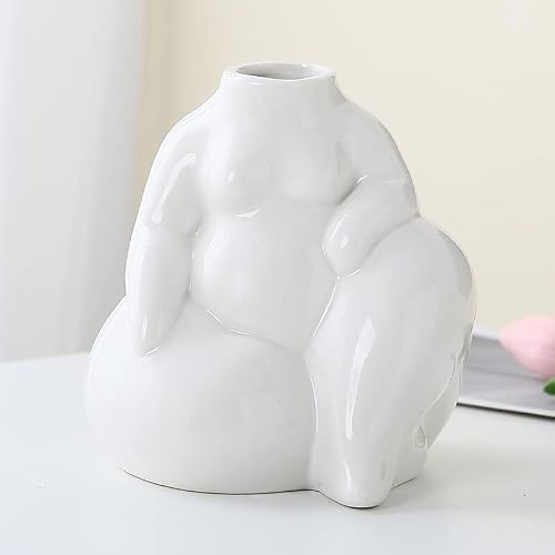 Tinaforld White Body Style Ceramics Vase Flower Vase Mannequin Vase Home Decor For Birthday Gifts Home Office Decoration Home Ornament #TOP1