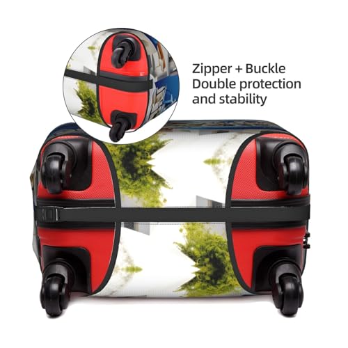 Greek Island Sea View Print Luggage Cover For Suitcases, Travel Case Protector, Simple & Convenient Installation4