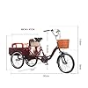adult tricycle, Three Wheel Bike,Adult Tricycle 3 Wheels 20 Inch Adult Trike Bike Cruiser Bikes With Basket Elderly Tricycle With Shopping Basket,Can Pick Up And Drop Off(Single speed)(Speed change) #1