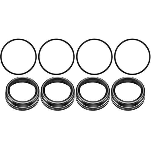 Image of Aluminum Alloy AC Knob Covers & Vent Outer Rings Kit for Toyota Tacoma 2016-2023 (8pcs Black) - HVAC Control Button Covers, Air Conditioner Vent Trim Rings, Metal Interior Upgrade Accessories