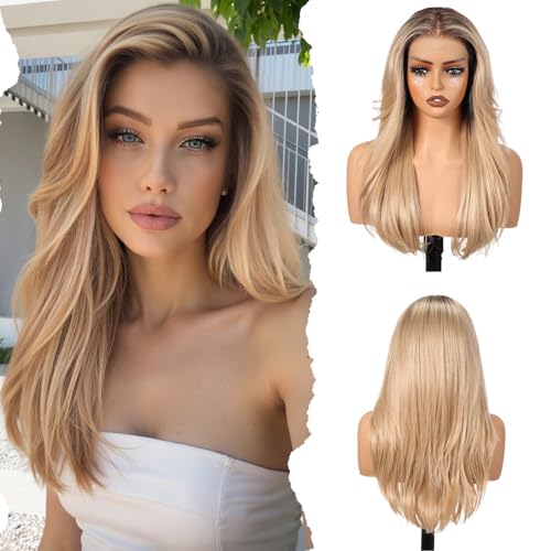 BLONDE UNICORN 13x6 HD Lace Front Wig Long Straight Synthetic