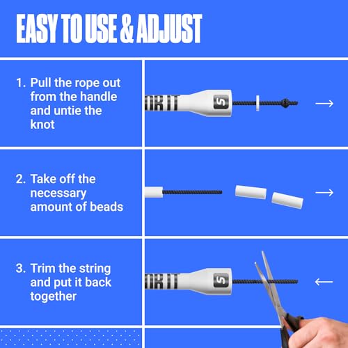 image for Sportbit Beaded Jump Rope for Fitness - Elite Skipping Rope for Adults