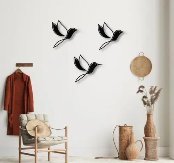 Kissurani Art Wooden Flying Birds Wall Hanging | Set of 3 MDF Wall Art for Home & Living Room Decor-image-15