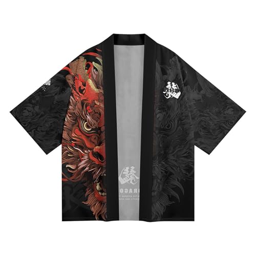 Image of Women's and Men Kimono Cardigan Japanese Long Sleeves Lightweight Open Front Coat Tops