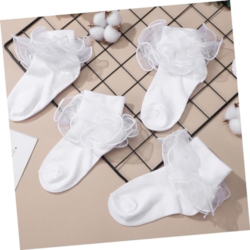 6 Pairs Lace Stockings Cute Socks Ruffle Socks for Lace Socks for White Ruffle Socks Frilly Socks Women3