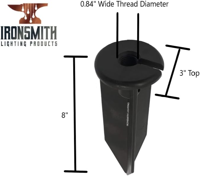 Miniatura 2 de Estaca de luz para exteriores de 8 pulgadas en acabado negro  Soporte de picos de iluminación, uso universal, materiales de resina, cable lateral