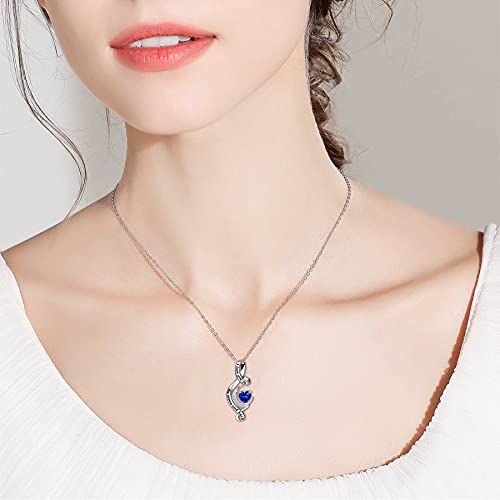 Distance I Love You to The Moon and Back Necklace 925 Sterling Silver Birthstone Necklace Birthday Valentines Day Gifts for Girls Women Wife Mom Daughter - Image 3