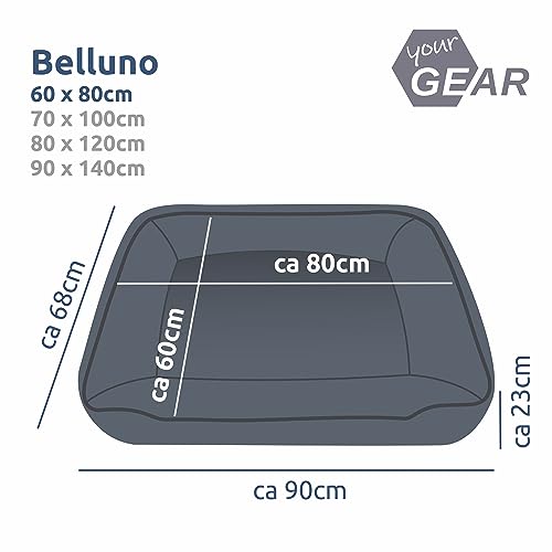 your GEAR Belluno Orthopädisches Hundebett 60x80 cm – Memory-Foam Hundekissen für mittelgroße & kleine Hunde, Oeko-TEX, waschbar & hygienisch, ergonomisch & rutschfest