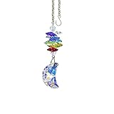 Crystal Suncatcher 3 inch Crystal Ornament Aurora Borealis Faceted Half Moon Prism Colorful Cascade Prisms Rainbow Maker Made with Genuine Swarovski Crystals -  CrystalPlace