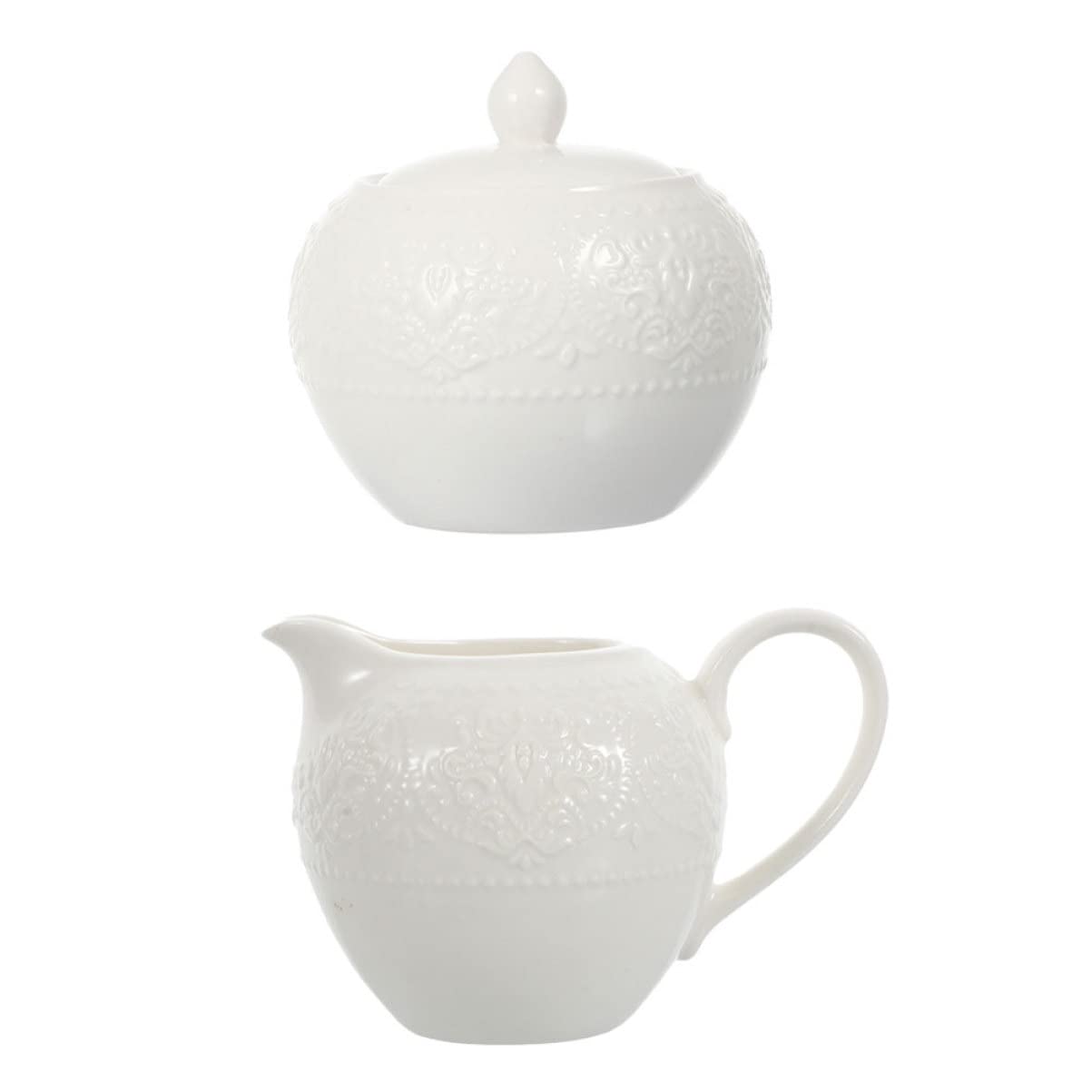 Ciieeo Azucarero y Lechera Multifuncional y Fácil de Limpiar Adecuado para Café Juego de 2 Piezas de Cerámica en Color Claro y Mesa Elegante