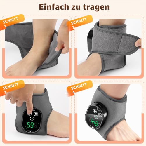 Fussmassagegerät Elektrisch mit 3 Vibrations, 4 Heats & 3 Timer Grau – Ansicht 8