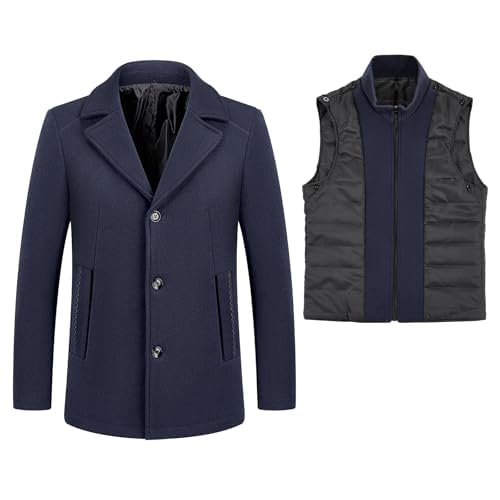 Cappotto da uomo in lana, spesso, invernale, caldo